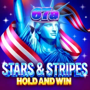 Interface do jogo de slot Stars & Stripes Hold and Win com símbolos patrióticos