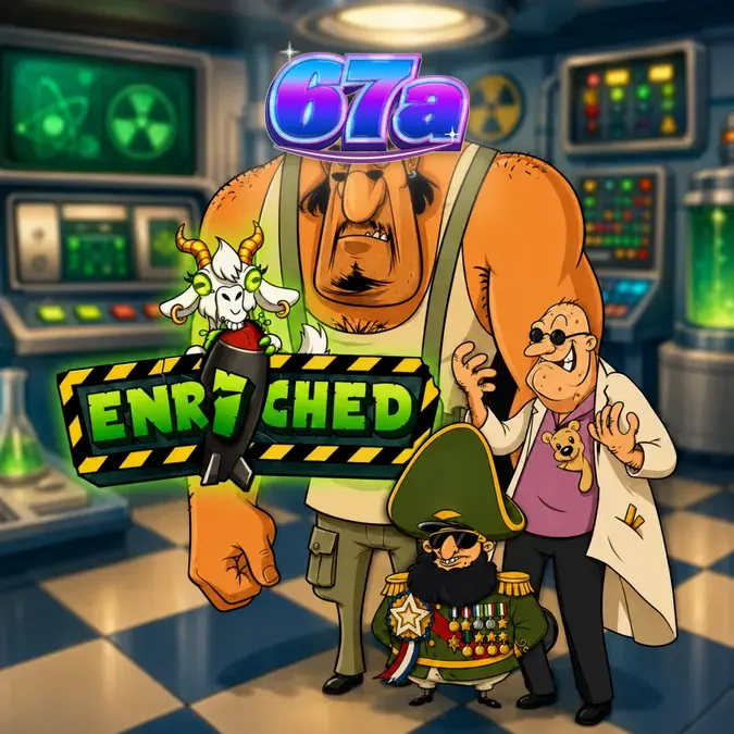 Interface do jogo de slot Enriched com temática de reator nuclear